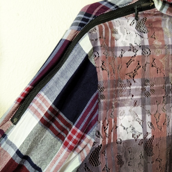 Sam Edelman 'Riley' Lace Back Plaid Shirt - Picture 6 of 8